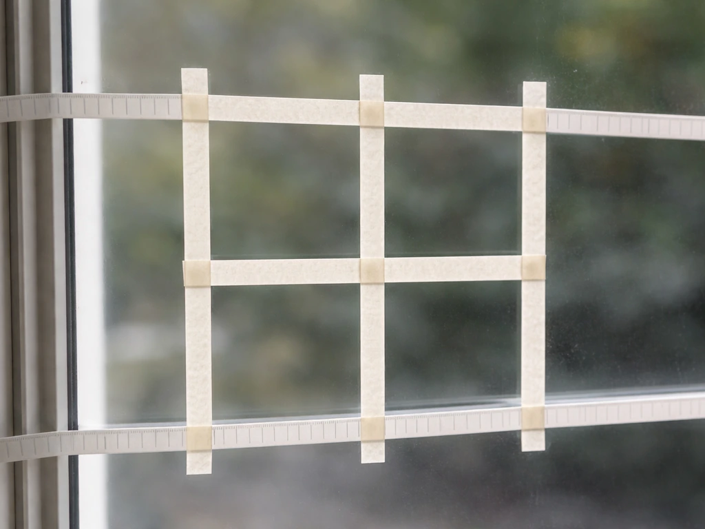 Close-up of measuring tape on a window with a visible 2-by-2 inch spacing concept