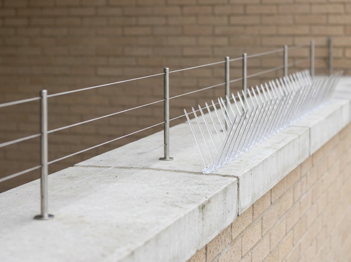 Parallel wire system and spike strip installed at different ledge sections